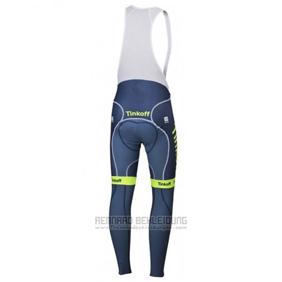 2016 Fahrradbekleidung Tinkoff Grun und Grau Trikot Langarm und Tragerhose